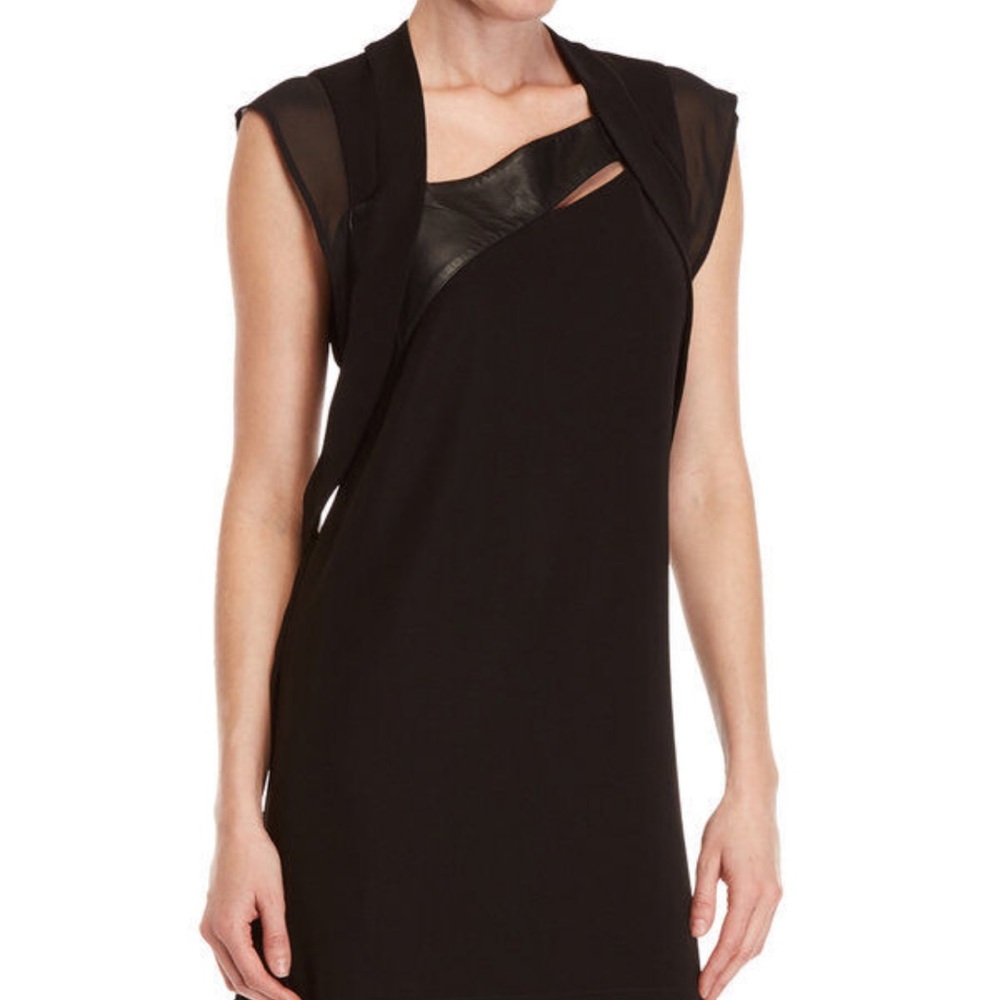 The Kooples - black leather trim dress